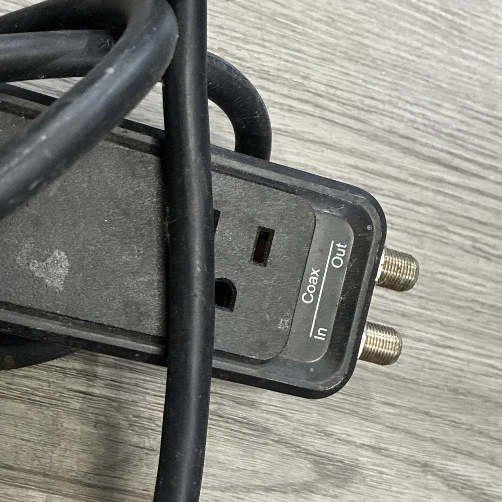Commercial Electric 6ft HDC706C Surge Protector With Coax Black
